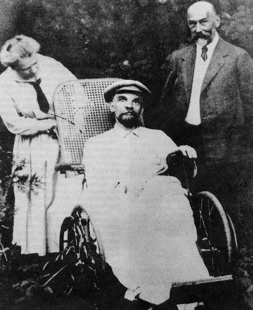 Vladimir Lenin’s piercing stare while in a wheelchair, 1923