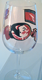 hand painted Florida State football glasses