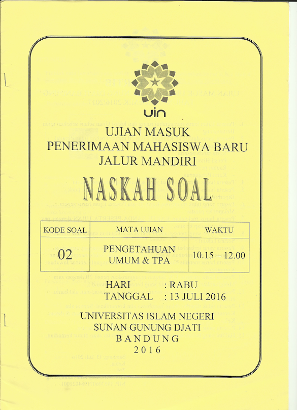 Contoh Soal Jalur Mandiri Uin Mataram