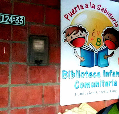 Fachada de la casa donde funciona la Biblioteca de la Fundación Coretta King.