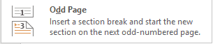 Perintah Odd Page section breaks untuk memulai bagian baru pada halaman bernomor ganjil berikutnya dalam dokumen Word