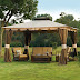 10 x 12 Hampton Gazebo Canopy w/ Four Sides Have Both The Mosquito Netting And Privacy Shade.