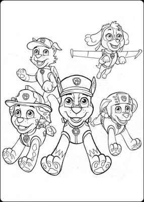 gambar mewarnai karakter paw patrol