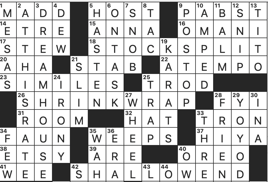 Rex Parker Does the NYT Crossword Puzzle: They use like in a non-Valley  Girl way / WED 7-26-23 / What a communion wafer represents with the /  Return to original speed musically /