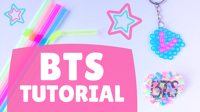 Koori Style, KooriStyle, Kpop, BTS, Keychain, LLavero, Pin, Broche, Brooch, Tutorial, DIY, Craft, Manualidad, Easy, Facil, Sencillo, Simple, Straw, Popote, Pajilla, Sorbete, Iron, Cute, Kawaii