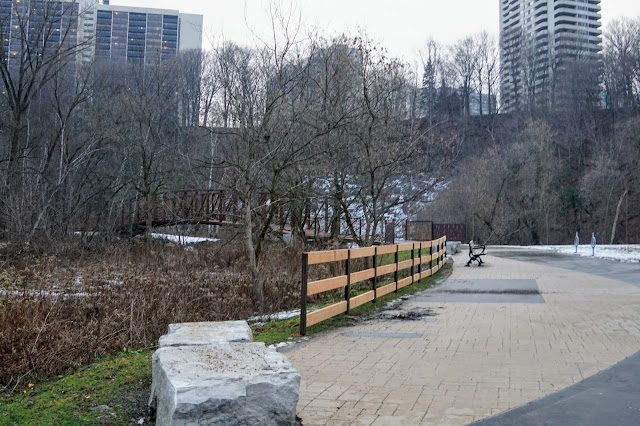 Large open area is the beginning of the new trails