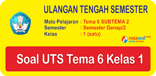  Berikut ini adalah contoh Soal latihan soal  Latihan Soal UTS Tema 6 Terbaru Kelas 1 SD Semester Genap  