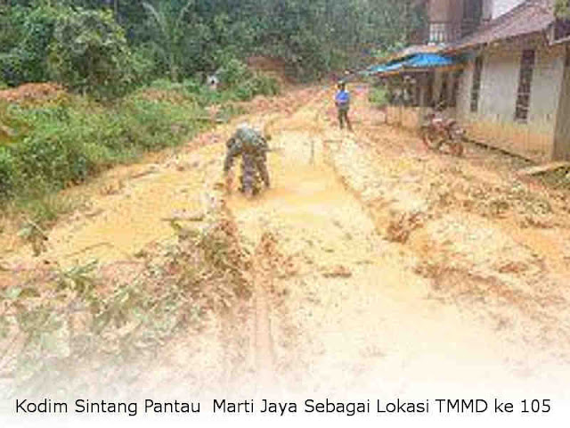 Kodim Sintang Pantau Marti Jaya Sebagai Lokasi TMMD ke 105