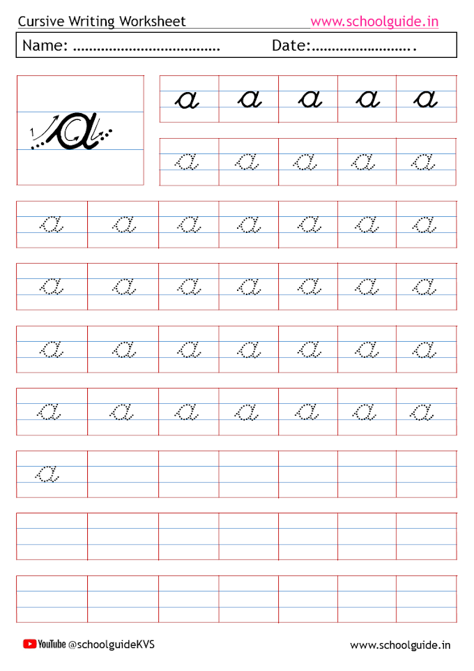 Cursive Writing English Alphabet (Small Letters)