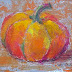 Dreaming of Fall, 4-1/4"x6-1/8", Acrylic Still LIfe of Pumpkin by AZ Artist Amy Whitehouse