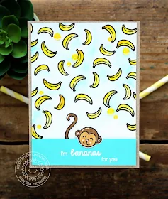 Sunny Studio Stamps: Comfy Creatures & Summer Picnic Bananas For You Monkey Card by Vanessa Menhorn