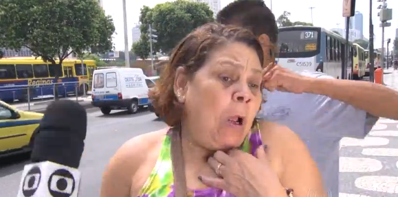 Ladrão ataca senhora enquanto dava entrevista ao vivo para Rede Globo