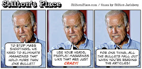 stilton’s place, stilton, political, humor, conservative, cartoons, jokes, hope n’ change, joe biden, guns, magazine, bullets, mass shooting