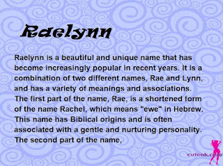 meaning of the name "Raelynn"