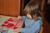 Valentine's day cards kids can make by painting hearts on cards