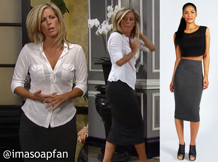 Carly Corinthos Jacks Grey Skirt General Hospital GH Laura Wright