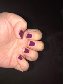 painted purple nails