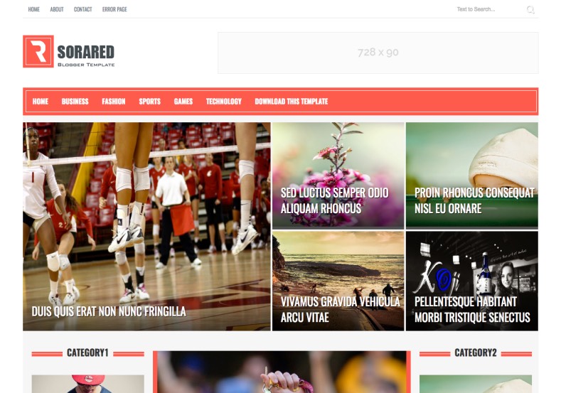 Sora Red Blogger Template Free Download