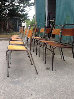 Vintage Stacking Chairs - Metal and Ply 1960s originals