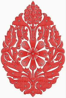 Red resham draad skuim veelkleurige Patch