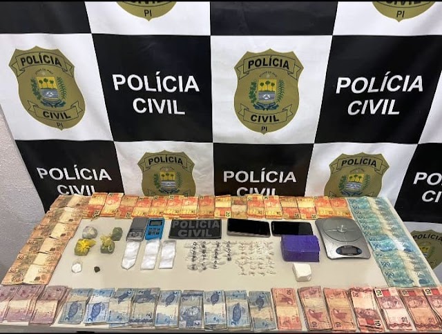 Polícia Civil do Piauí apreende drogas, dinheiro e prende duas pessoas em Buriti dos Lopes