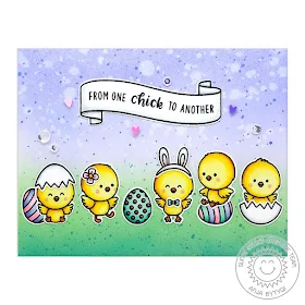 Sunny Studio Stamps: Chickie Baby Banner Basics Friendship Card by Anja Bytyqi