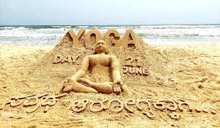 Yoga Day 2025: Stunning Sand Art in Koteshwara Celebrates Yoga Day with Health Message