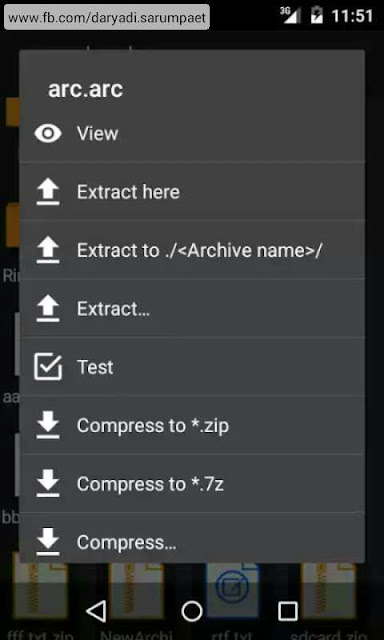 zarchiver android application file operation extract option