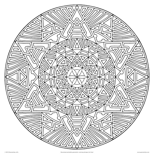 Geometric Coloring Pages For Adults Printable  Download Pdf 