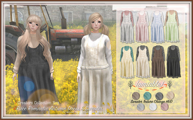 {amiable} Lace Romantic Autumn Dress with Sweater