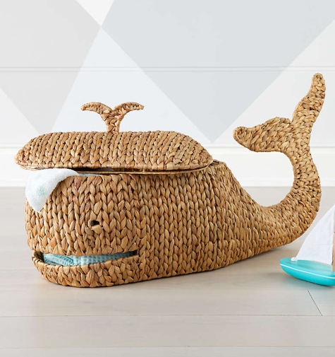 Whale Storage Basket with Lid