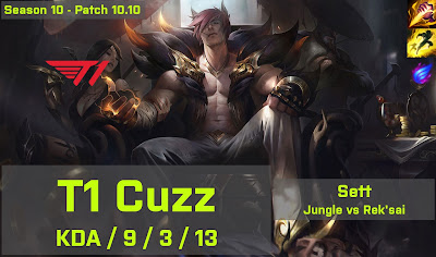 T1 Cuzz Sett JG vs Reksai - KR 10.10