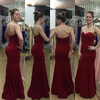 Simple Burgundy Strapless Sweetheart Sheath Mermaid Bridesmaid Dress