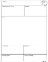 Free Lesson Plan Sheet