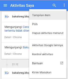 Hapus semua riwayat aktivitas akun Google