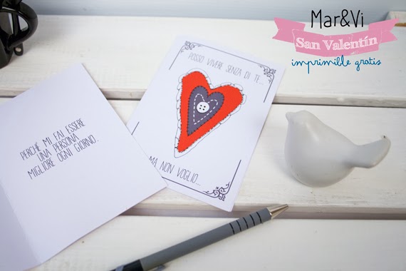 Tarjeta de San Valentín para imprimir gratis