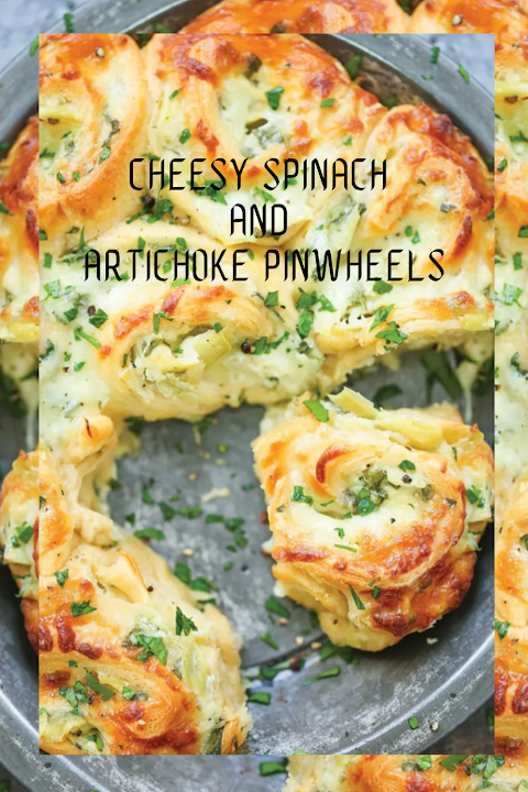 #Cheesy #Spinach and #Artichoke #Pinwheels