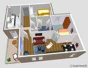 Projeto de apartamento pequeno 3 quartos