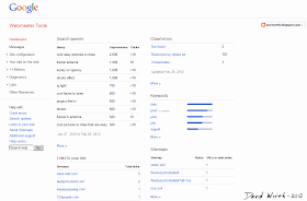 Google Webmaster Tools Screenshot Google Webmaster Tools Screenshot