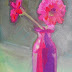 Hot Pink Flowers!, Daily Painting, Small Oil Painting, 6x8" canvas
covered panel
