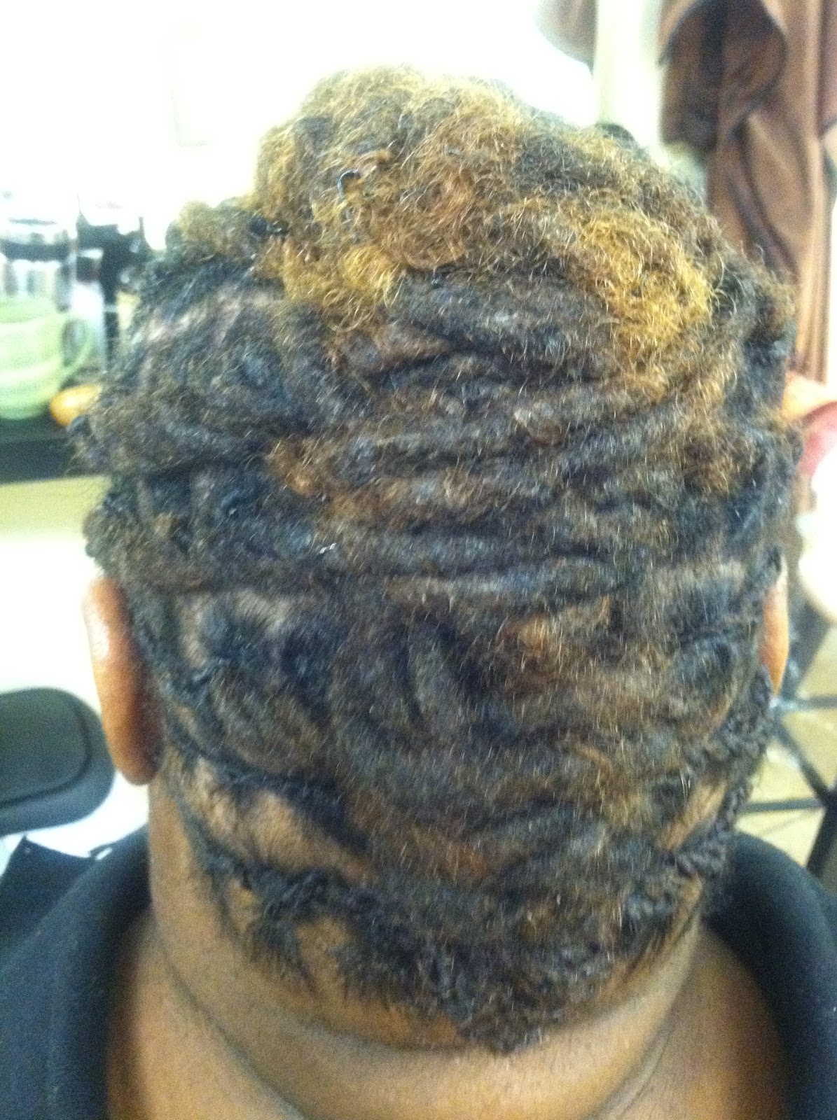 Palm Rolled Locs Style title=
