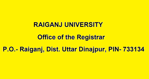  Professor, Associate Professor & Assistant Professor (Law) at RAIGANJ UNIVERSITY - last date 31/10/2019