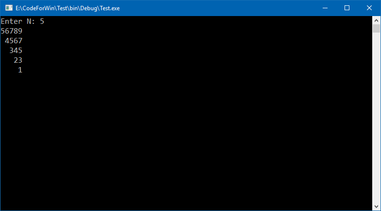 C program to print number pattern