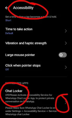 सेटिंग for lock WhatsApp chat