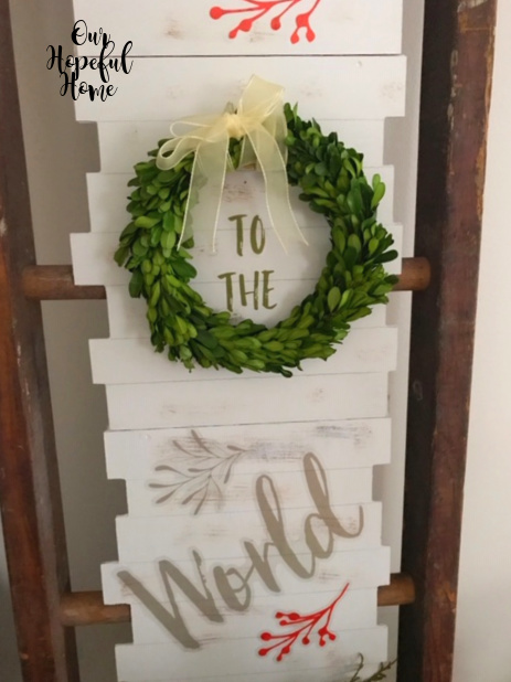 boxwood wreath Christmas wall art