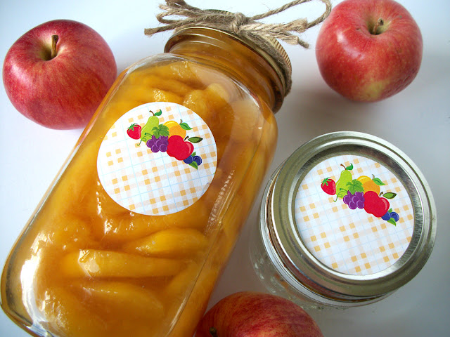 Plaid Fruit canning jar labels