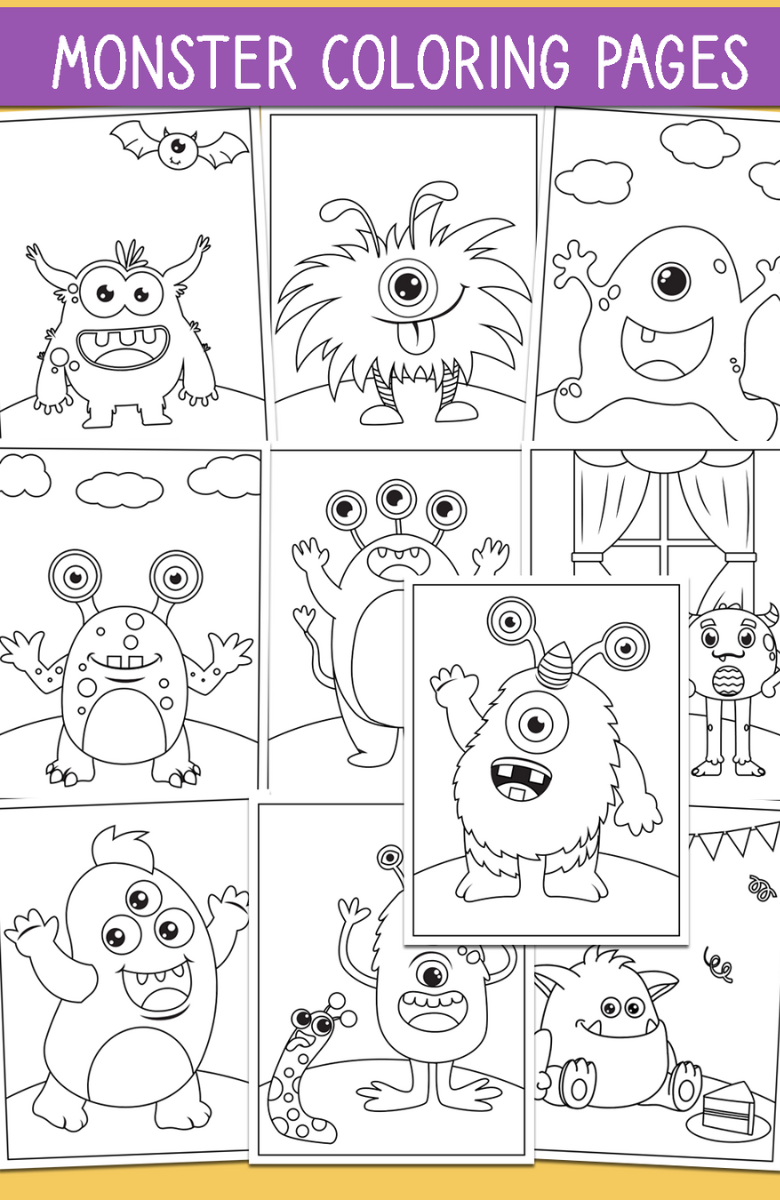 Free printable monster coloring pages for kids