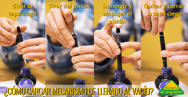 como llenar pluma estilografcia tinta al vacio