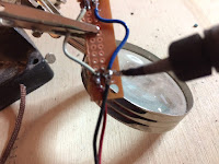 Soldering in the power wires 