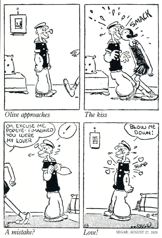 Popeye and Olive first kiss 1929